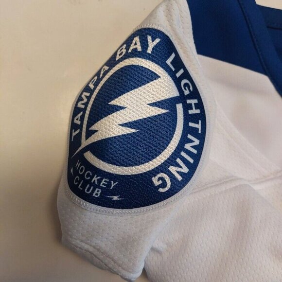 Fanatics NHL Tampa Bay Lightning Breakaway Jersey Mens Size Medium White Blue - Picture 6 of 8